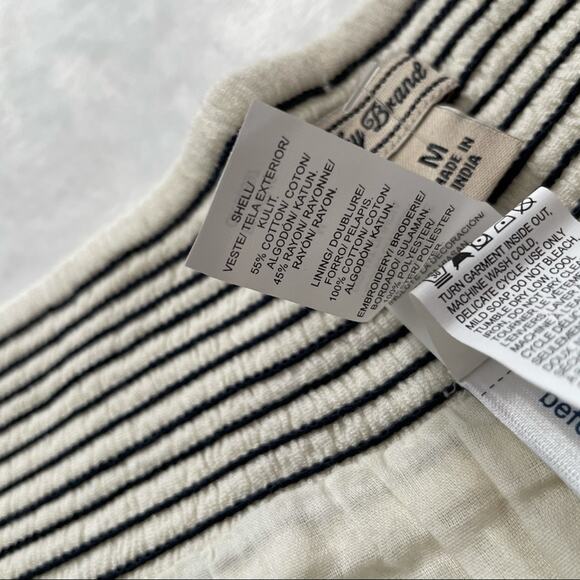 Lucky Brand Ivory blue embroidered shorts medium boho - Picture 6 of 7